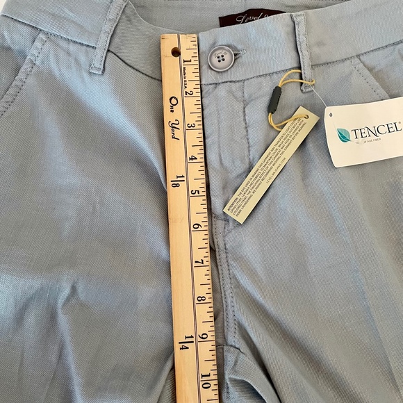 Level 99 Tanya High Rise Linen Pant 34 inseam Sky Blue - Picture 10 of 14